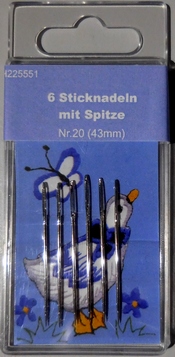 Sticknadeln mit Spitze nr 20= 43mm